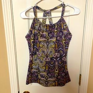 PrAna tank top with slight A line and shed bra